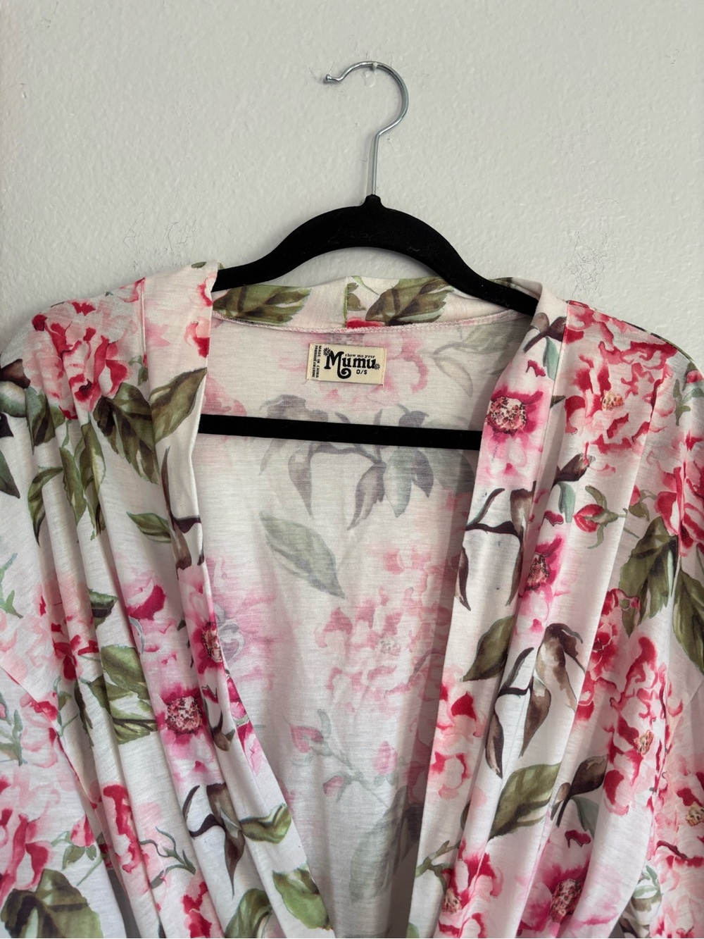 Show Me Your MuMu womens robe kimono one size fits all floral tie waist white - Picture 5 of 6